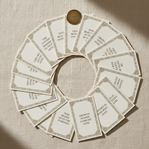Cards Fanned Flat Lay