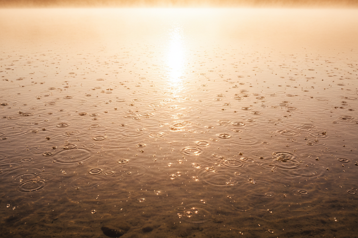 Hero Water Ripple — Golden Sunrise